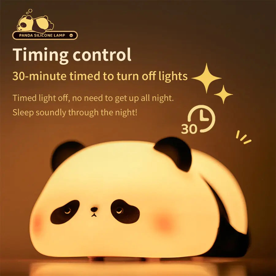 Cute Panda Silicone Night Light for Kids and Gifts